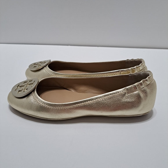 Tory Burch Metallic Gold Ballet Flats Size 7.5 M - Picture 5 of 16